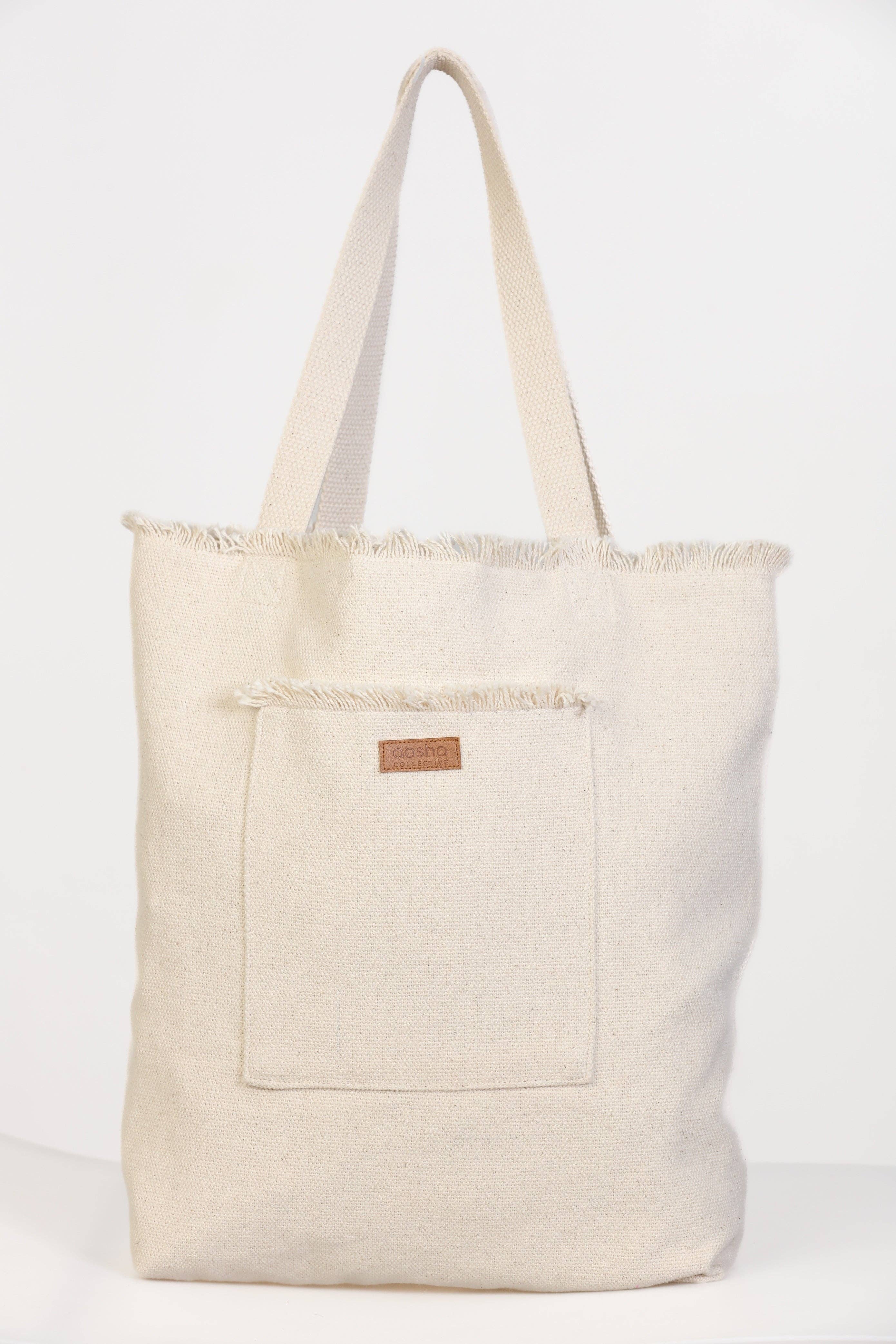 Aasha Collective - Wholesale Tote Bag - Women's - Wistful Wildflowers Everyday Tote in Natural2