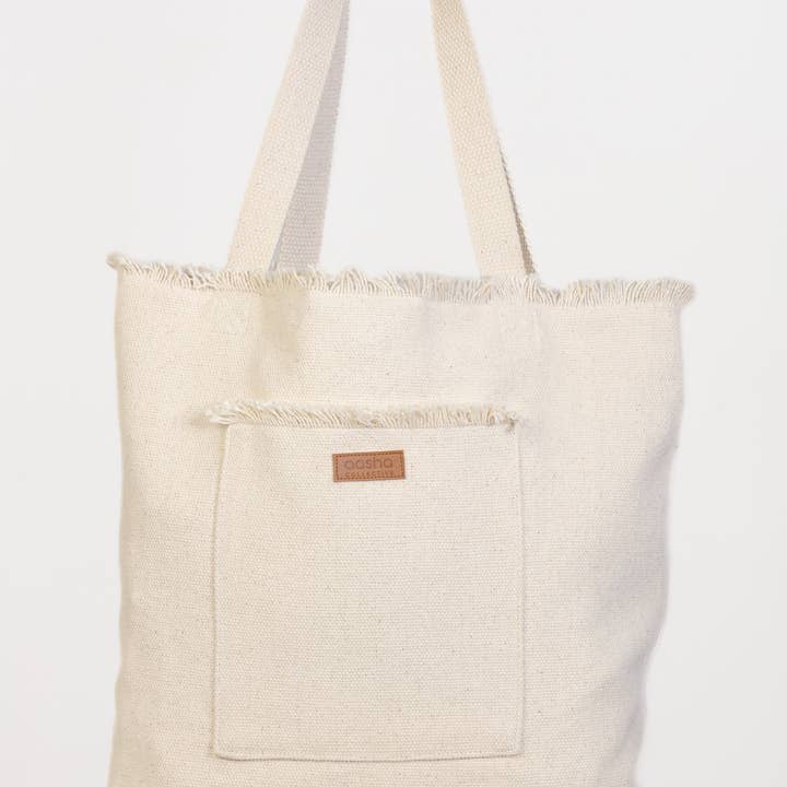 Aasha Collective - Wholesale Tote Bag - Women's - Wistful Wildflowers Everyday Tote in Natural2