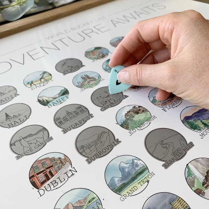 Waypoint Wanders - Wholesale Poster - World Bucket List Scratch Off Poster