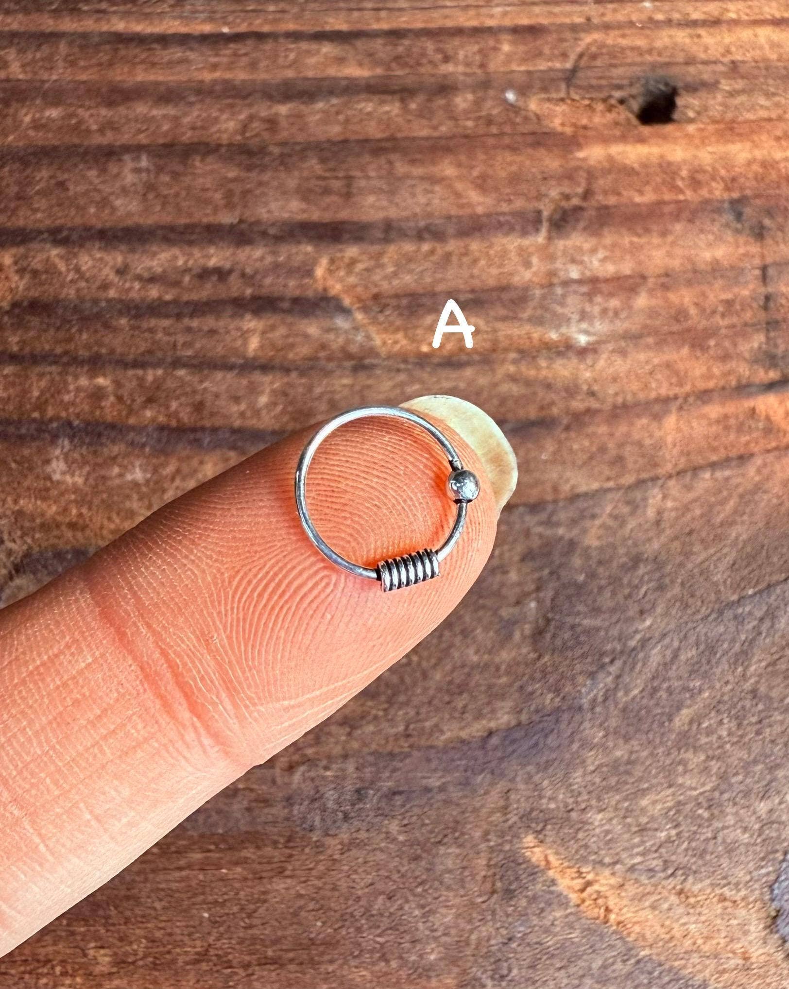 Kaali Boutique – wholesale Nose ring – Bali Nose Ring Hoop Sterling Silver 925 / Septum Jewelry / Septum Hoop/ Tattoo / Yoga / Ethnic Jewellery / Boho / Hypoallergenic1