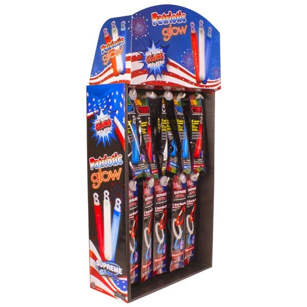Windy City Novelties - Wholesale Light-Up Toy - Kids & Baby - Patriotic Glow Sticks 100 Count Retail Floor Display6