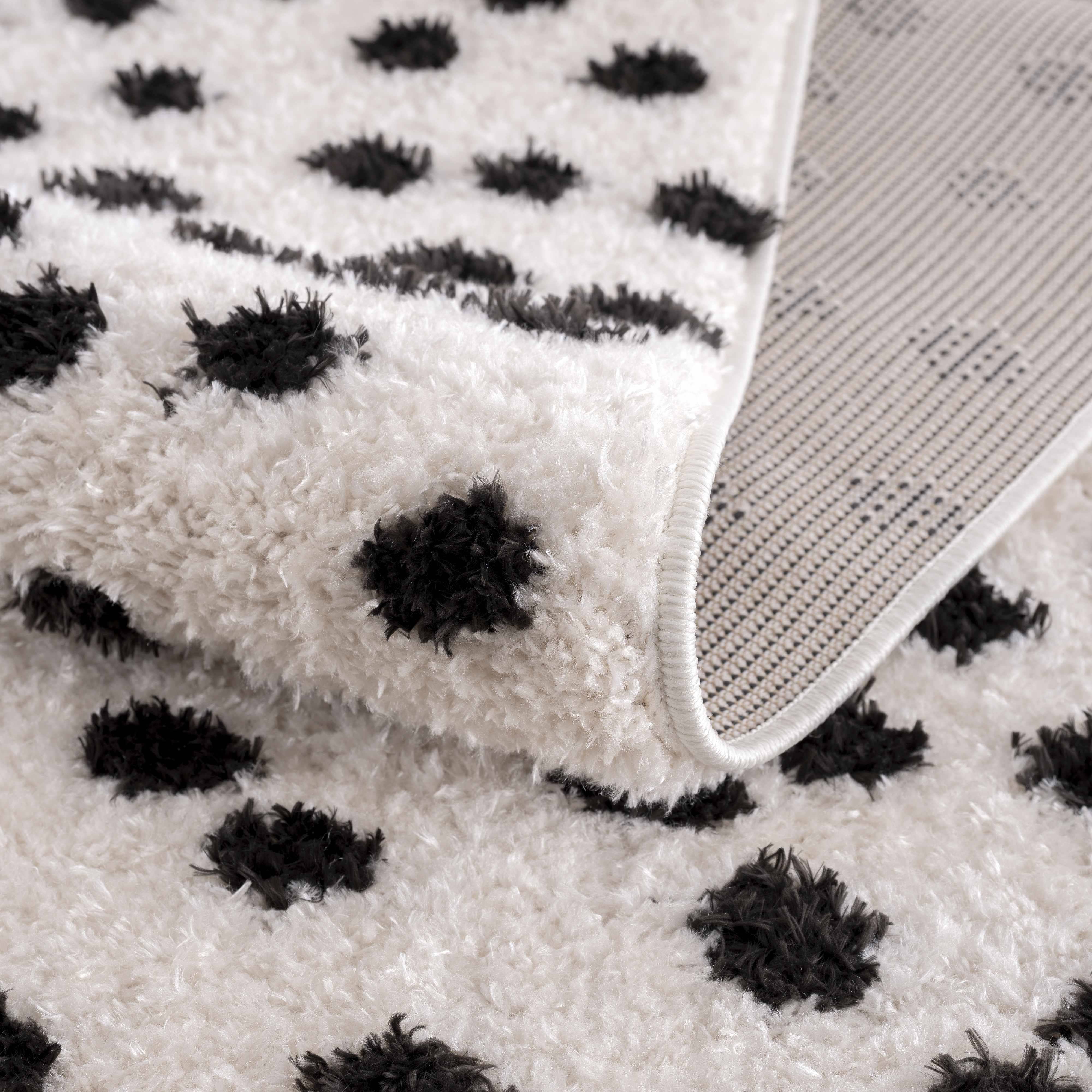Hauteloom - Wholesale Area Rug - Cansu Black & White Dotted Area Rug7