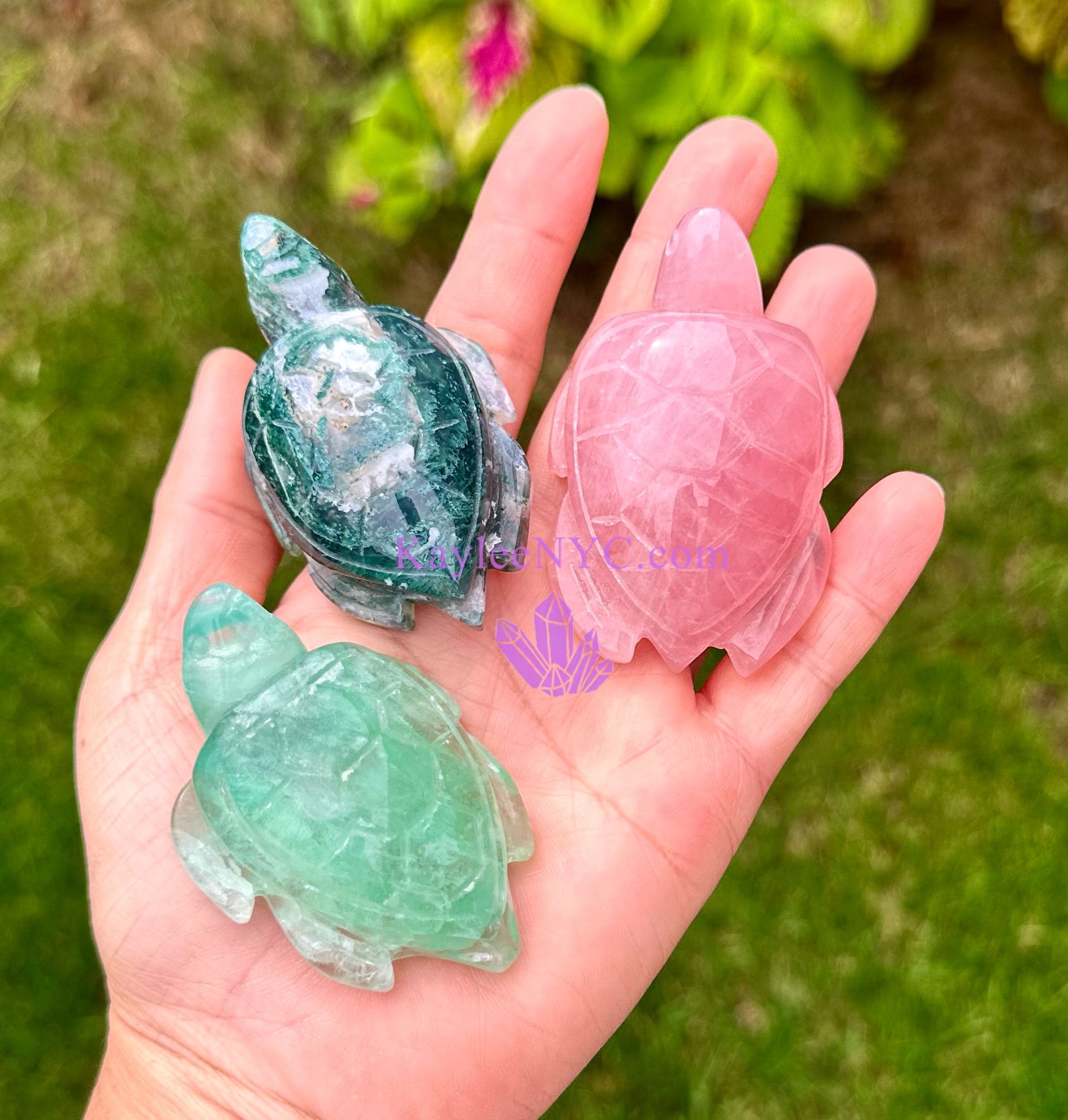 KayleeNYC - Wholesale Spiritual Stone/Crystal - 2.5” Hand Carved Natural Crystal Sea Turtles8