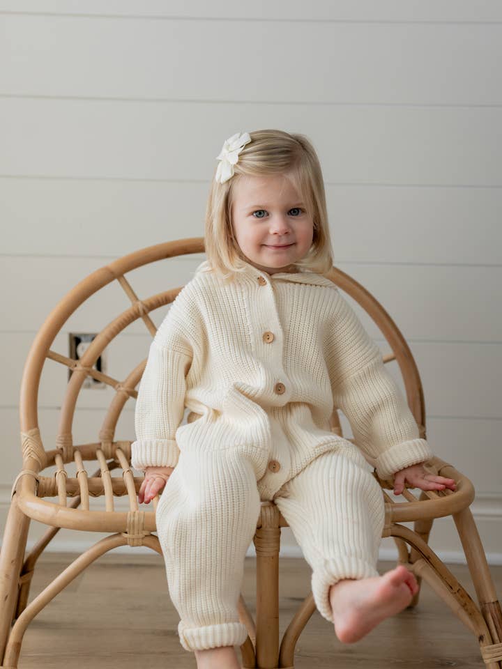 Yooushi - Wholesale Jumpsuit - Baby - Cloud Cream Hooded Knit Playsuit7