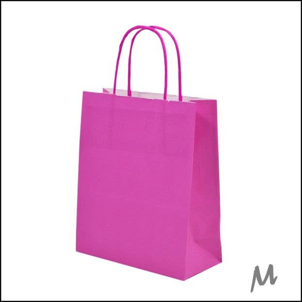 Sac en papier (L) – Rose / Rose - 100 pcs pour la vente par Mini Art Products