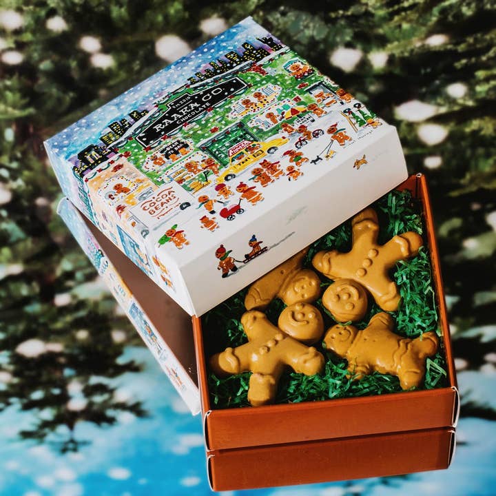 Raaka Chocolate - Wholesale Chocolate Box - Gingerbread Family White Chocolate Gift Box - Christmas