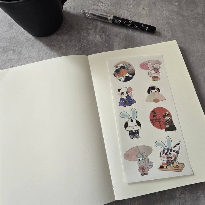 Miyo Art Design - Wholesale Sticker - Kimono Critters Sticker Sheet (2 Sheets)4