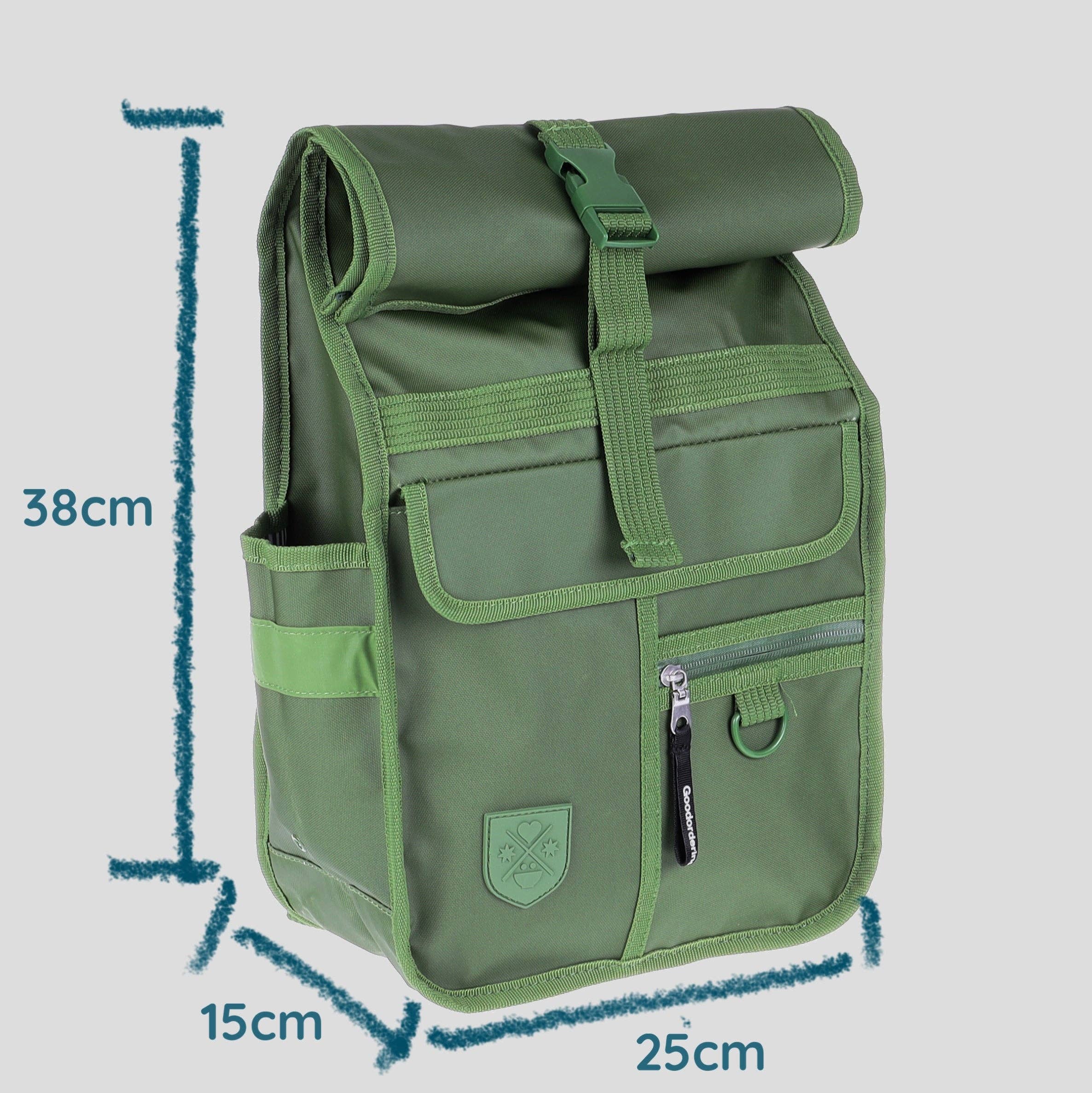 Goodordering – wholesale Backpack – Unisex – Green Mini Rolltop Backpack Eco Monochrome4