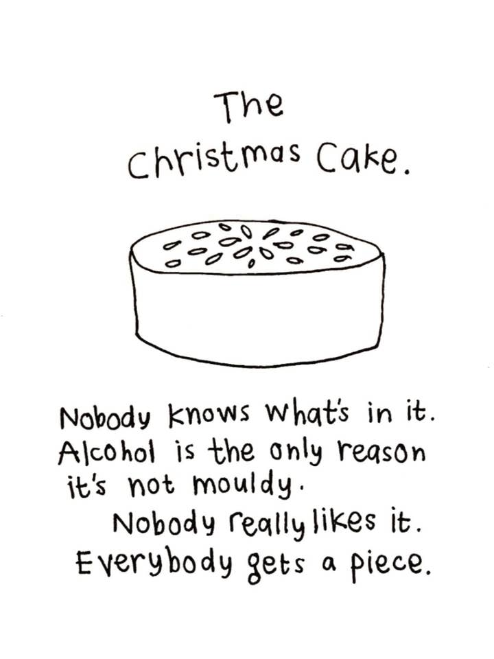 Homemade Christmas Cake Card for wholesale by Hazel Bee