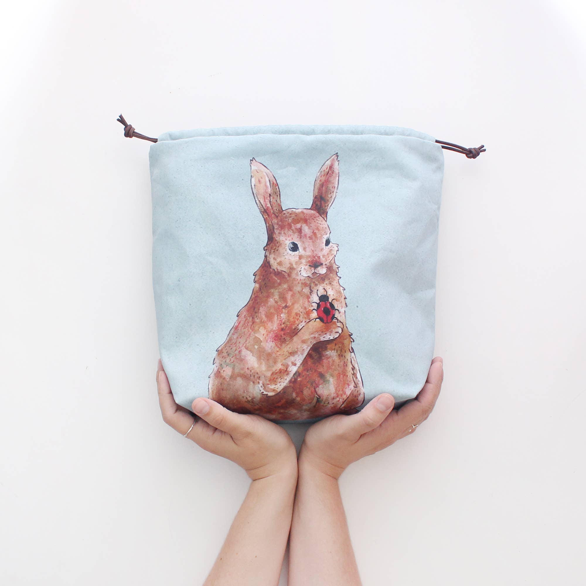 The Blue Rabbit House - Wholesale Drawstring Bag - Unisex - Penelope the Rabbit | Project Bag2
