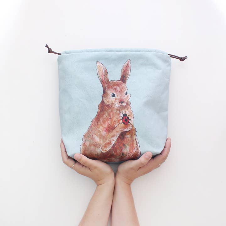 The Blue Rabbit House - Wholesale Drawstring Bag - Unisex - Penelope the Rabbit | Project Bag2