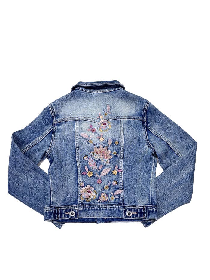 Mädchenjacke mit Blumenstickerei| GJ-51916 für den Großhandel von Grace in LA