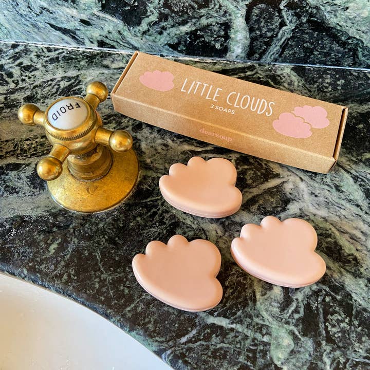 Dearsoap - Wholesale Bar Soap - Little Clouds - 3 guest soaps, rose