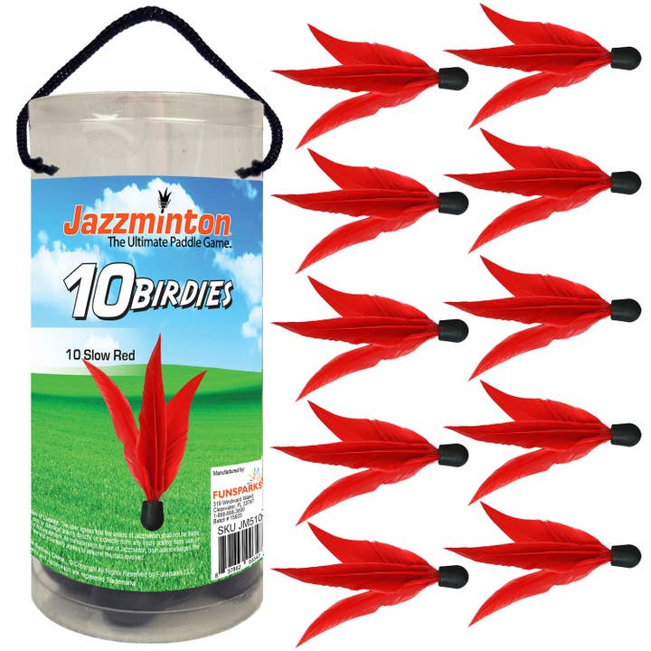 Jazzminton® 10 Red Birdies for wholesale by Funsparks