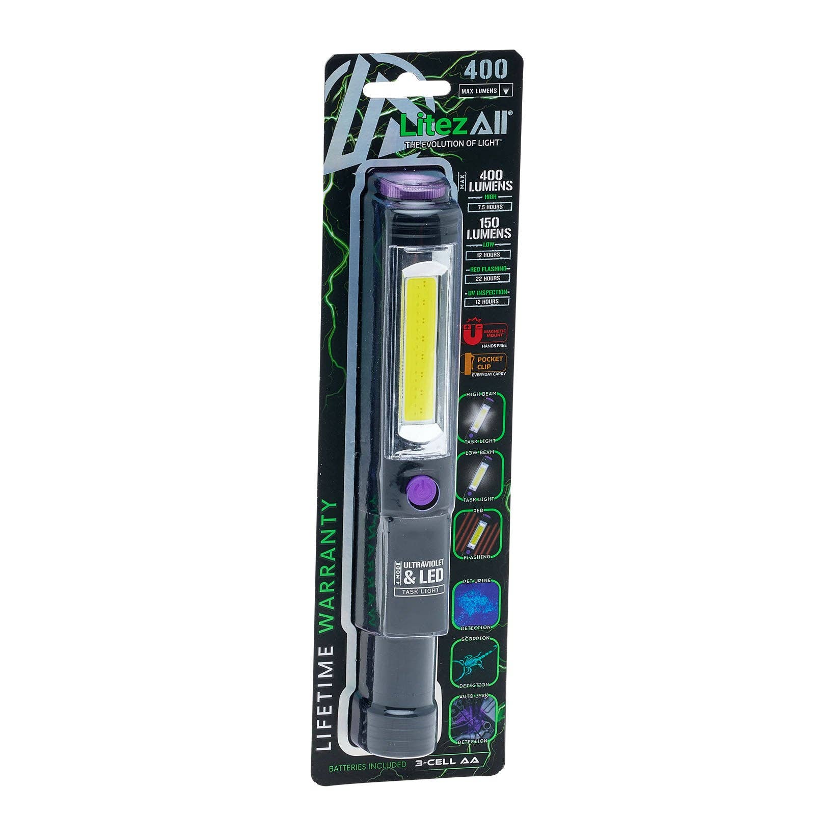 LitezAll - Wholesale Flashlight - LitezAll Task Light with UV Flashlight25