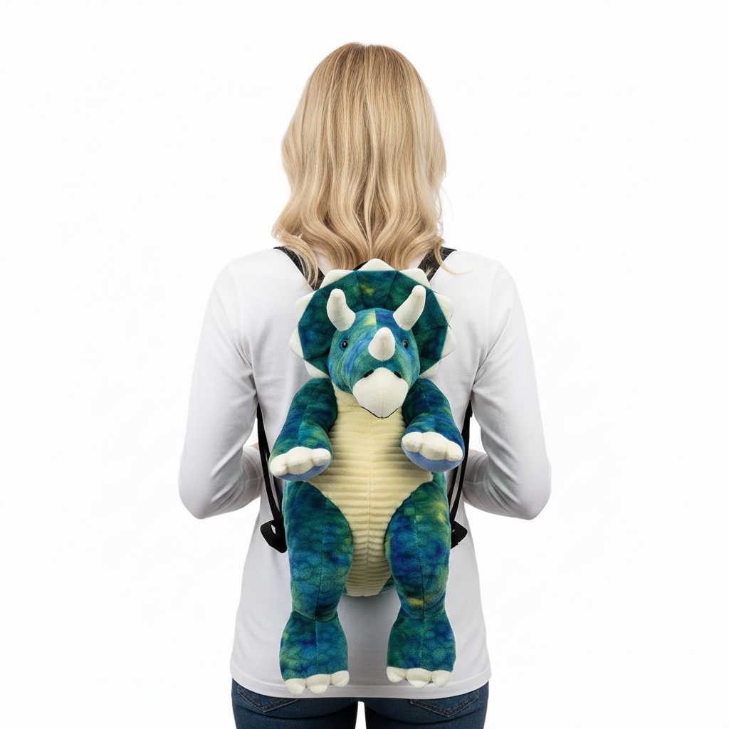 COMECO INC – Großhandel Rucksack – Damen – Triceratops Plüsch-Rucksack5