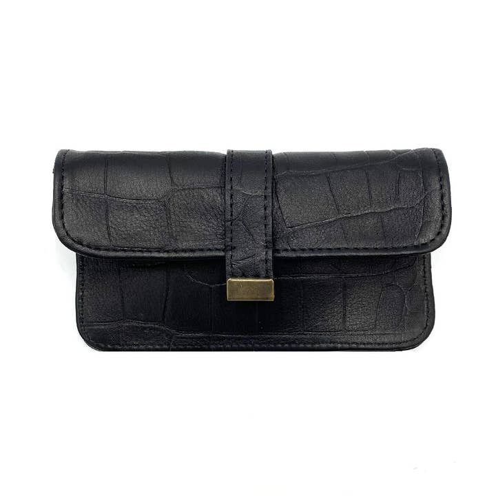 PICSOU Croco black ebony wallet for wholesale by JULIE MEURISS