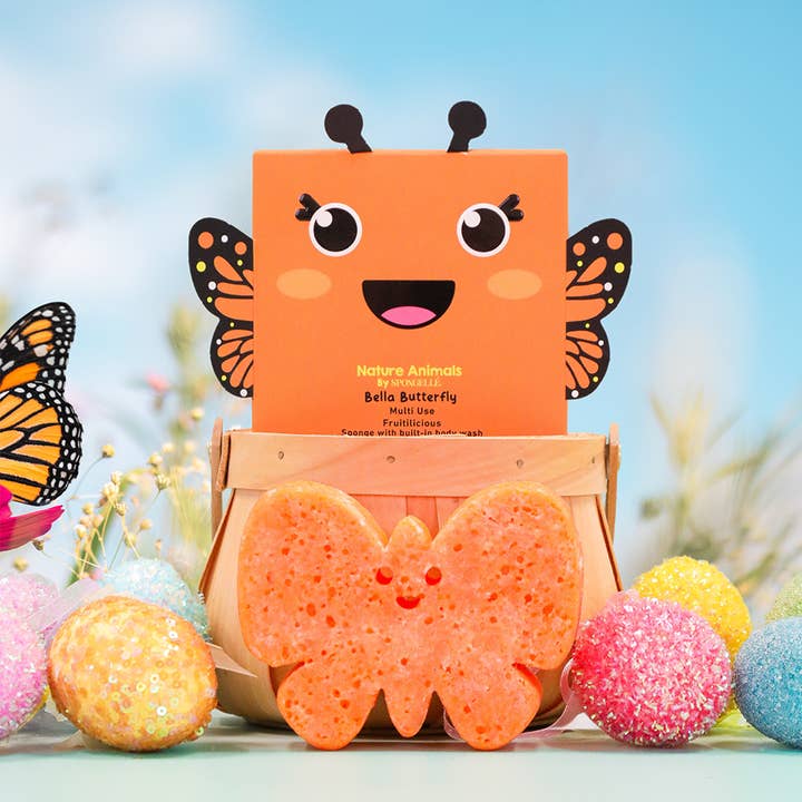Bella Farfalla Natura Animali Spugna | Bambini | Prodotti per Bambini per la vendita all'ingrosso da parte di Spongellé | Christmas 2025 | Stocking Stuffers | Gifts