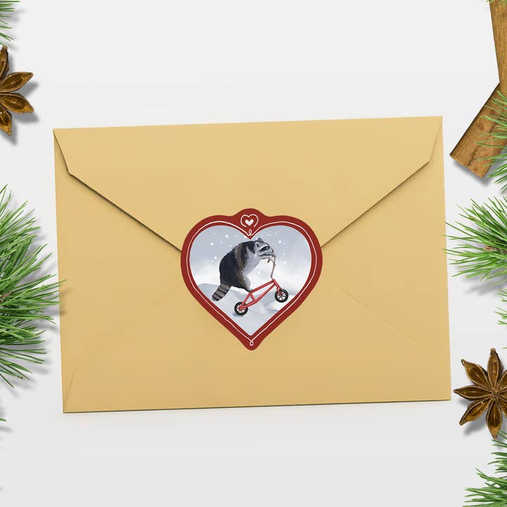 BoyPilot Goods - Wholesale Sticker - Raccoon Christmas Sticker Sheet - Holiday Stickers1