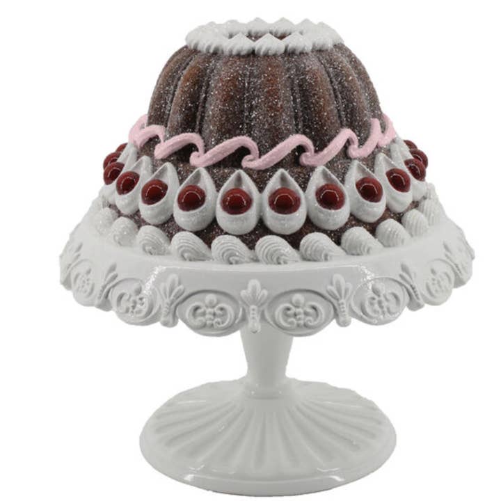 Tarta de Navidad con pedestal de resina de pan de jengibre, 15 pulgadas para venta al por mayor de Dunn Deals