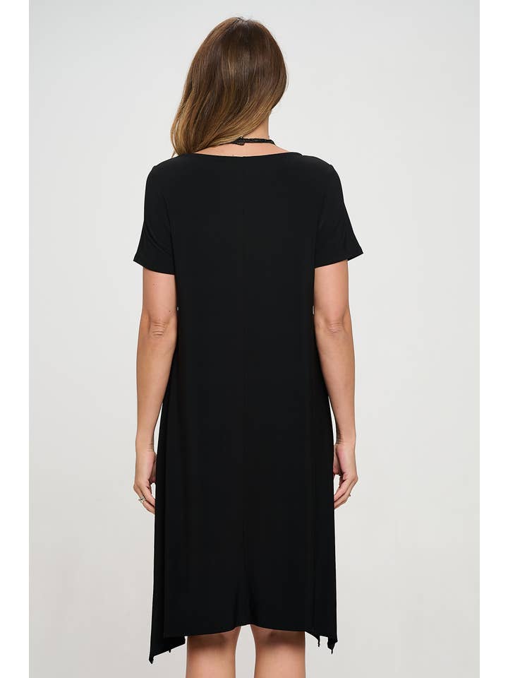 Jostar - Wholesale Dress - Women's - HIT Boat Neck Shark Bite Hem Dress-7096HT-SRS12