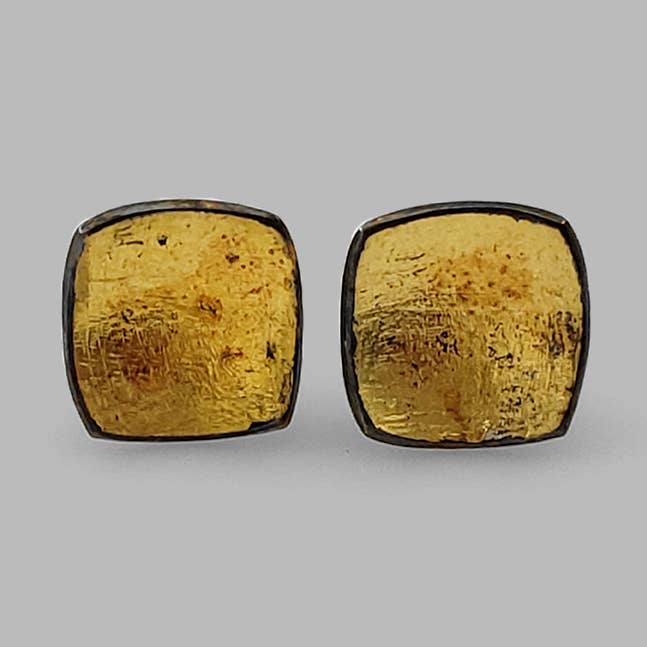 Rustic handcrafted mixed metal Judith Studs for wholesale by McKenzie Mendel Jewelry