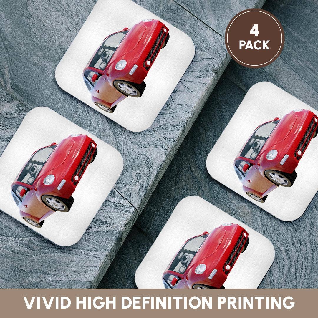 3dRose - Venta al por mayor Posavasos - 3dRose, Coche Euro Rojo, Posavasos12