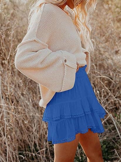 Suhkasana - Wholesale Skirt - Women's - Women's High-Waist Layered Cake Skirt – Summer Casual Mini Skirt28