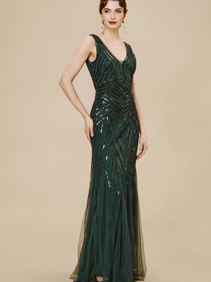 Robe longue sirène à sequins moulante pour la vente par BABEYOND