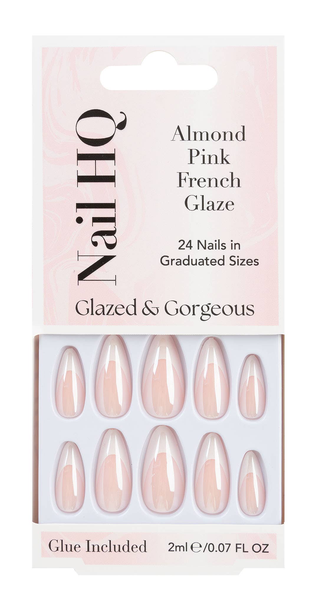 Soinvogue – wholesale Press-on/fake nails – Nail HQ Almond Pink French Glaze Nails (24 Pieces)0