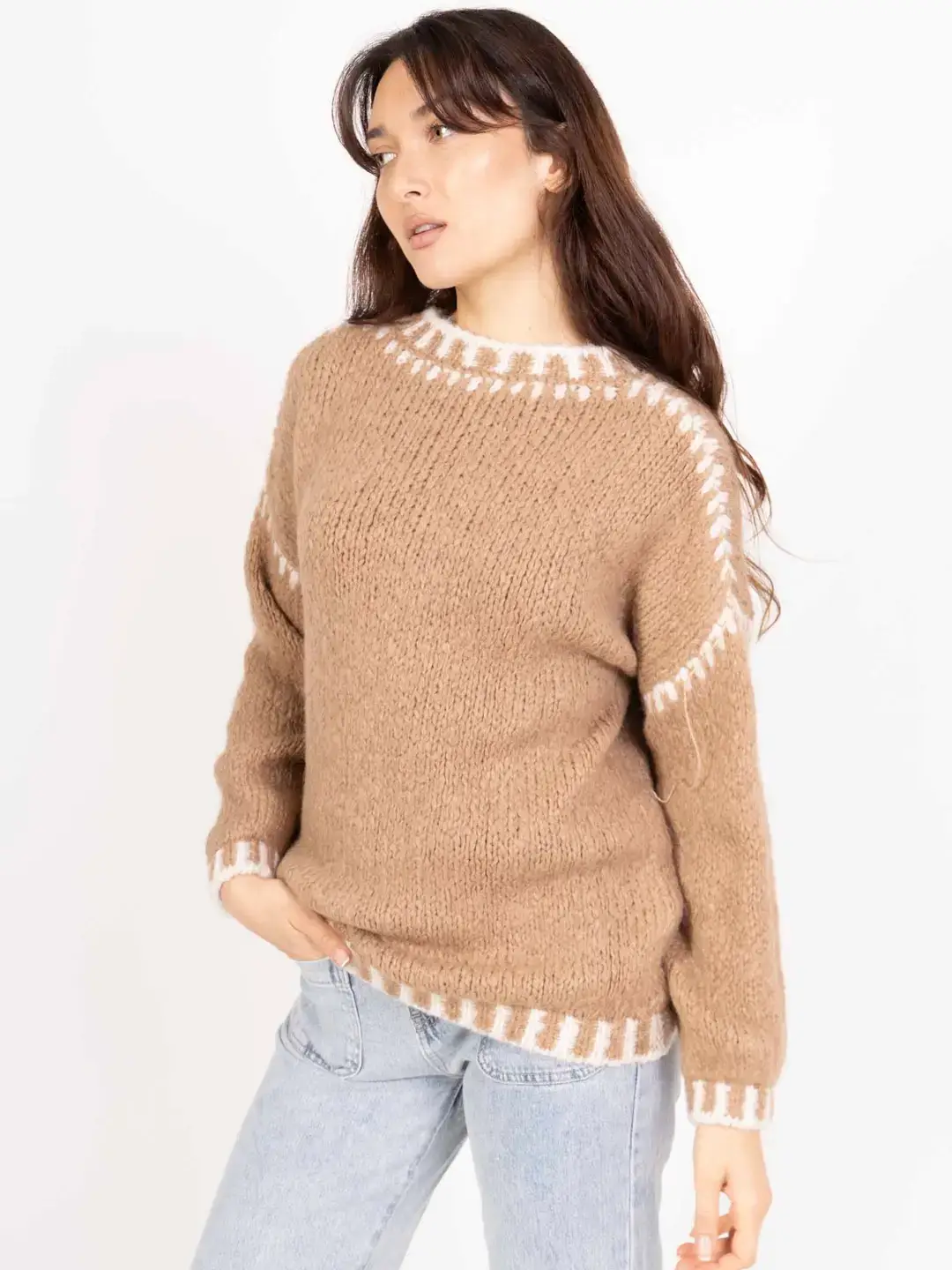 Pépouz' Paris - Wholesale Knit Sweater - Women's - Soft two-tone knit sweater PP251628