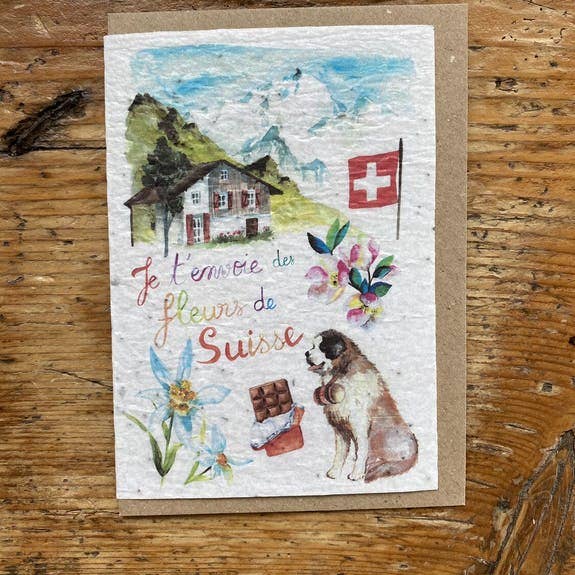 Swiss Plantable Card - (10x1 template) for wholesale by Les cartes de Lulu