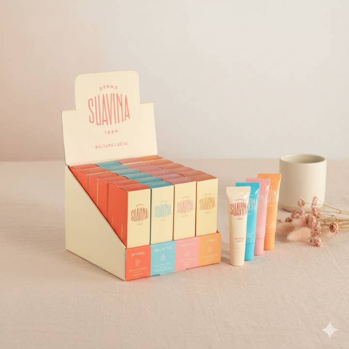 Pack Variedade de Bálsamo Labial Dermo Suavina Tubo 12ml – 24 Unidades por atacado de DERMO SUAVINA UKI