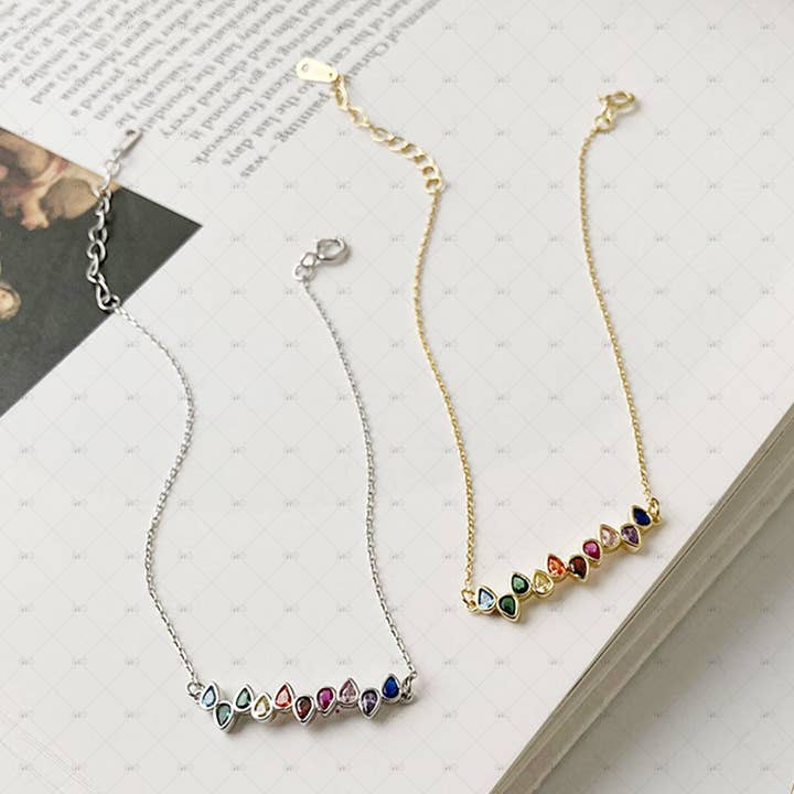 S925 Silver Multicolor Rainbow Zircon Holiday Bracelet for wholesale by Gioiellin - S925 Silver Jewelry