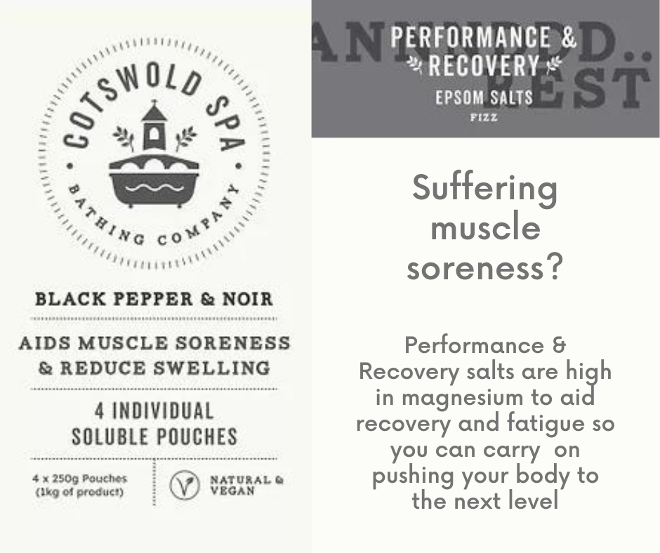 Cotswold Spa Bathing Company - Wholesale Bath Salts - Performance & Recovery 1kg Luxury Epsom Salts with Noir4