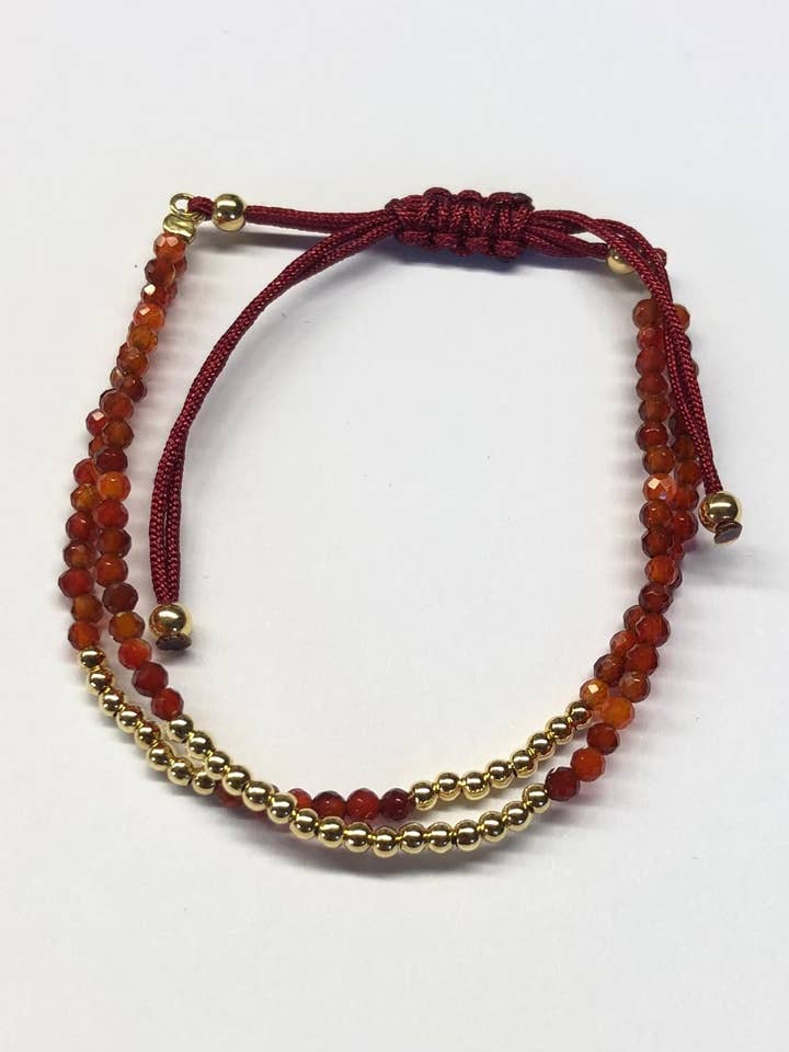 Mörkrött silkesarmband för wholesale av DEMARCA