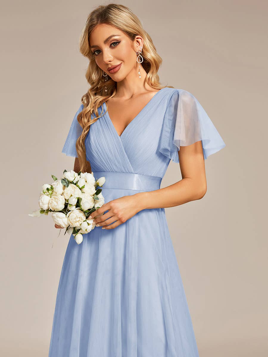 Ever-Pretty - Vente Robe de soirée – femme - Robe de demoiselle d'honneur trapèze à col en V74