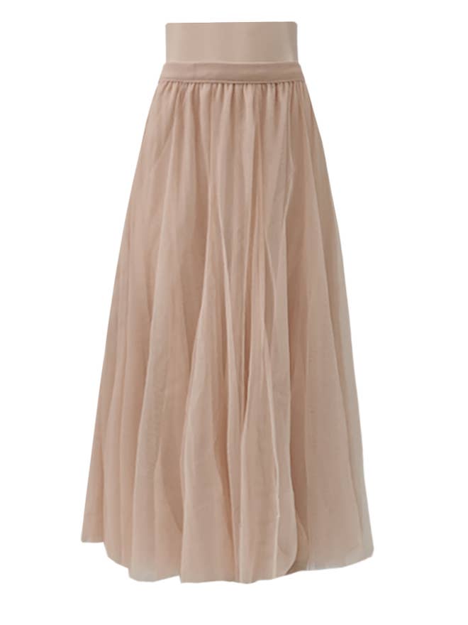 Rosa Clothing - Wholesale Skirt - Women's - 20 colors Ethereal Flowy Elastic Waist Pleated Tulle Skirt20
