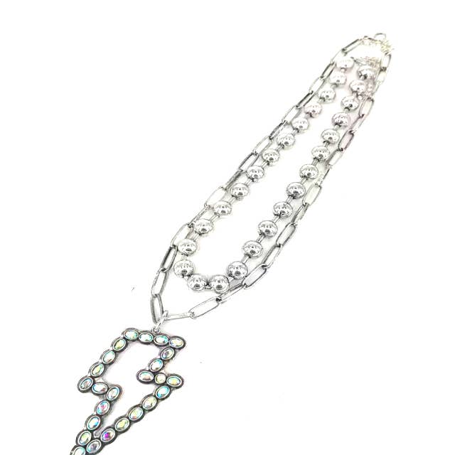 Snowing West - Wholesale Pendant/Charm Necklace - WESTERN LARGE CRYSTAL THUNDERBOLT NECKLACE