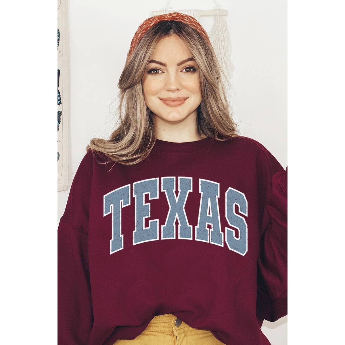 COLORBEAR - Wholesale Graphic Sweatshirt - Women's - Texas State Graphic Fleece Sweatshirts3