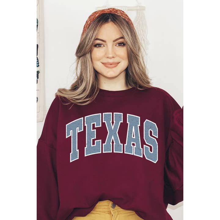 COLORBEAR - Wholesale Graphic Sweatshirt - Women's - Texas State Graphic Fleece Sweatshirts3