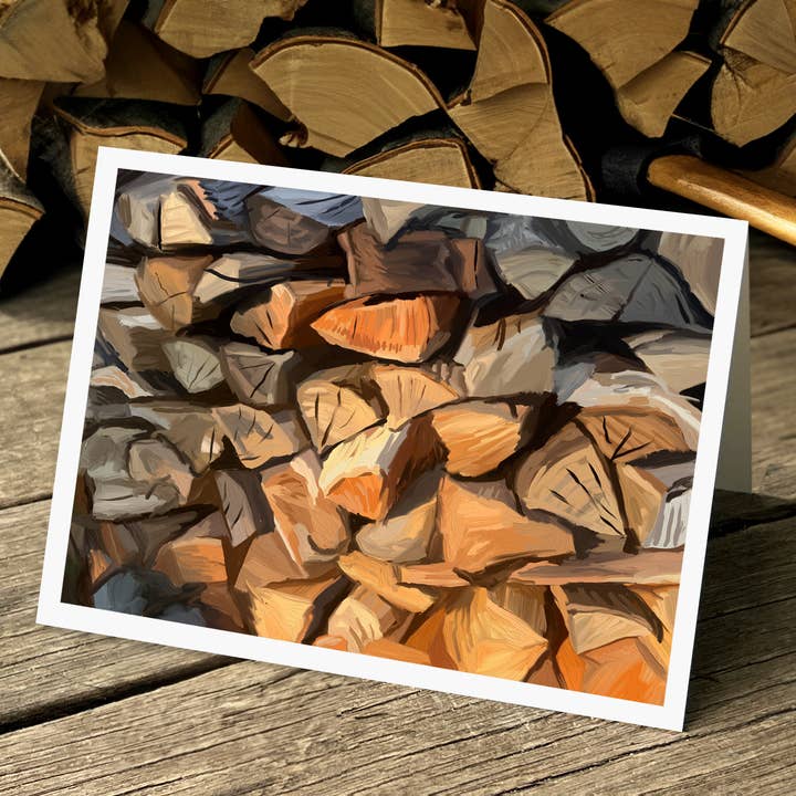 The Woodpile Note Card Set of 6 Greeting for wholesale by Russell Brandwein