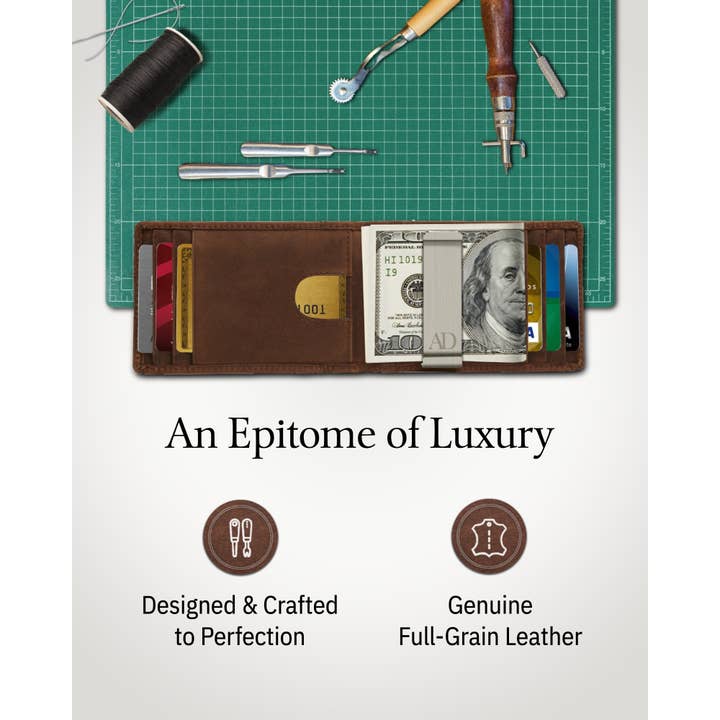 Access Denied Accessories - Wholesale Wallet - Men's - Real Leather Wallets For Men Money Clip Bifold Wallet RFID18