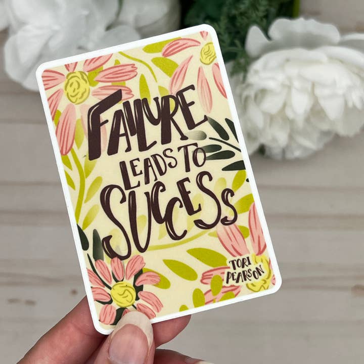 "Failure Leads to Success' Sticker for wholesale by Torisdrawing