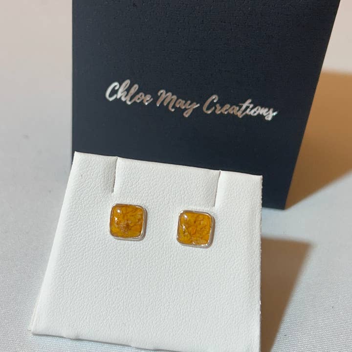 Crushed Sunflower Studs for wholesale by Chloe May Creations