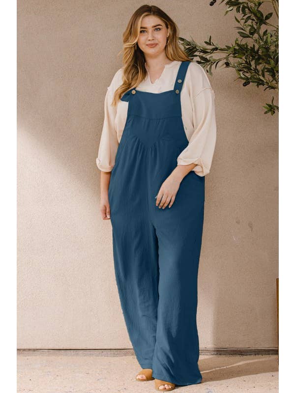Oddi - Wholesale Jumpsuit - Women's - Plus Solid Button Sling Jumpsuit27
