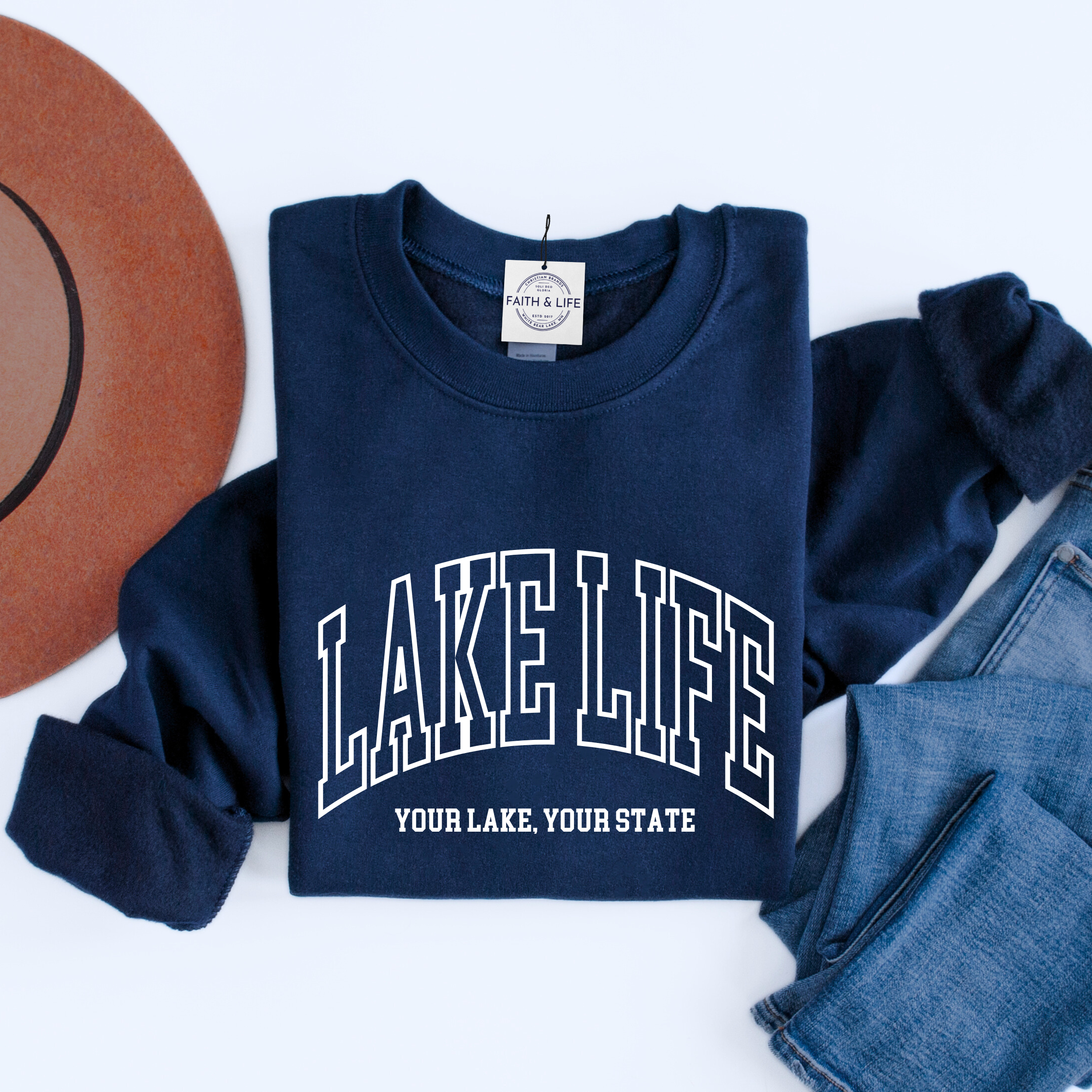 Faith & Life Christian Brands - Wholesale Graphic Sweatshirt - Women's - Custom Sweatshirt Varsity College Letter Vintage Sweatshirt26