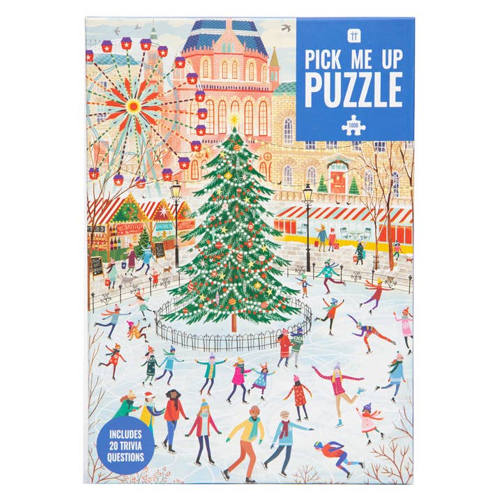 Ice Skating Christmas Puzzle | 1000 Pieces | Christmas | for wholesale by Talking Tables UK