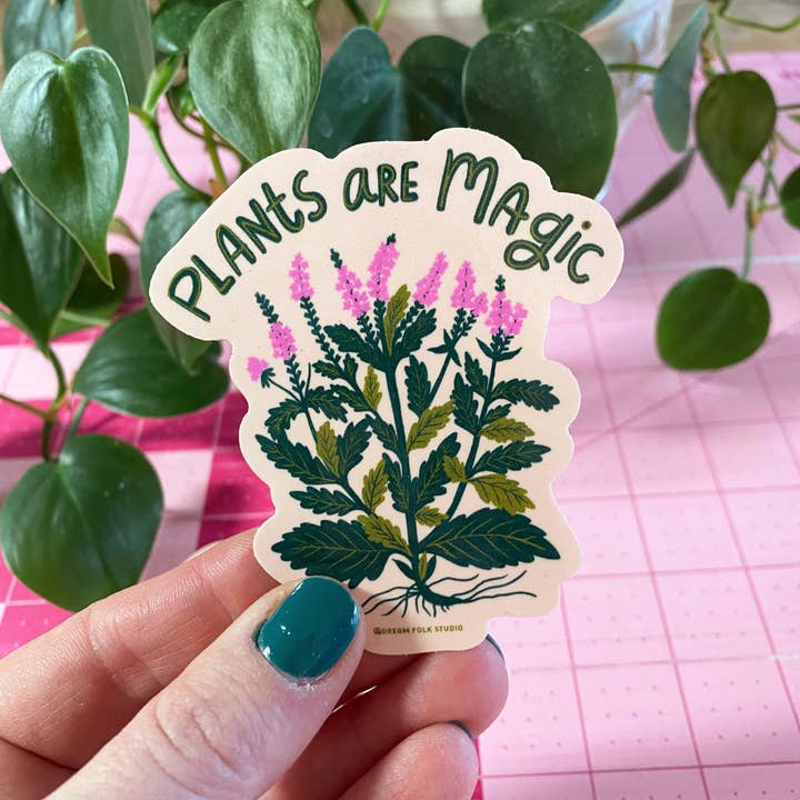 Dream Folk Studio - Vendita all'ingrosso Adesivo - Adesivo Plants are Magic — Verbena — Decalcomania con fiori di verbena3