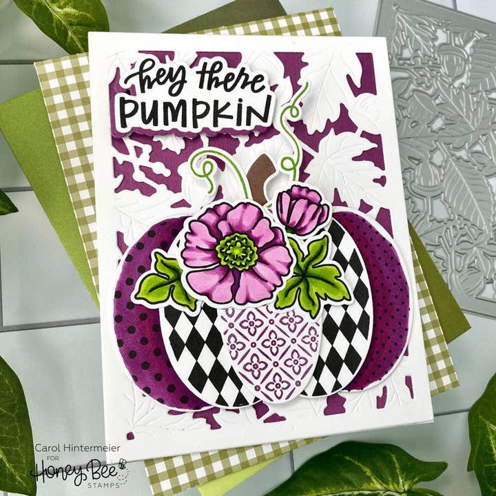 Honey Bee Stamps - Wholesale Stencil/Craft Die - Patchwork Pumpkin - Set of 2 - 6x6" Coordinating Stencils11